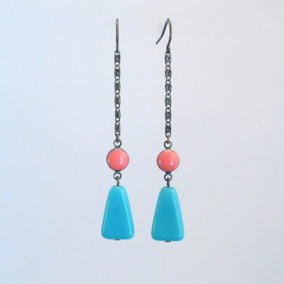 Corail+triangles turquoise