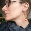 Boucles d'oreilles colorées pendantes légères design minimaliste 3 boules femmes ploom bijoux créateur francais anti-allergie