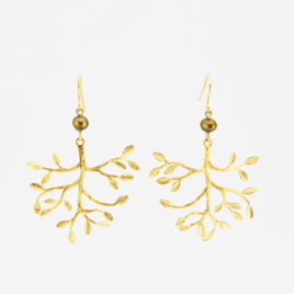 Ploom Bijoux Boucles Olivia branches fines raffinées créateur francais dorées or fin chic
