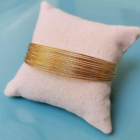 bracelet multi joncs fin doré strass ploom bijoux createur francais