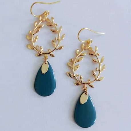 Boucles d'oreilles couronne épis chic originales elegantes dorées canard ploom bijoux créateur france